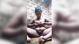 Village Wife Caught Pissing Outside Then Fingering Her Wet Pussy