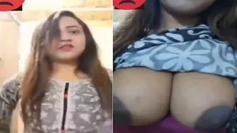 Busty Babe Flashing Her Tits During Video Call That Got Leaked