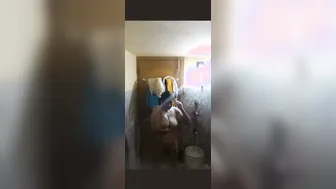 Curvy Aunty Secretly Recorded Bathing Nude In The Bathroom