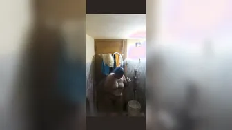 Curvy Aunty Secretly Recorded Bathing Nude In The Bathroom