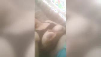 Busty Neighbor Stripping Topless Teasing With Her Big Boobs