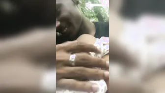 GF Getting Her Big Boobs Squeezed Outdoors By Lover