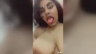 Horny GF Teasing And Squeezing Her Big Natural Tits
