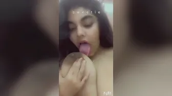 Horny GF Teasing And Squeezing Her Big Natural Tits
