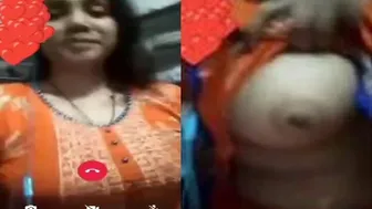 GF Showing Off Her Huge Tits On Video Call At Midnight