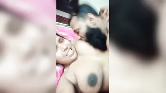 Hubby Sucking His Wifes Big Soft Tits Caught On Hidden Cam