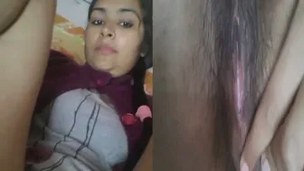 Young Desi Babe Showing Off Her Natural Hairy Pussy At Home