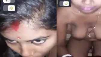 Horny Housewife Milking Her Tits While Jerking My Hard Cock