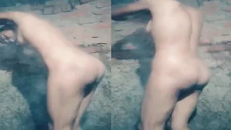 Village College Girl Bathing Naked Recorded By BF Mms