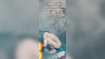 Village College Girl Bathing Naked Recorded By BF Mms