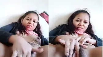 College Babe From The City Fingering Her Hairy Pussy In Her Room