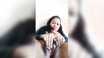 College Babe From The City Fingering Her Hairy Pussy In Her Room