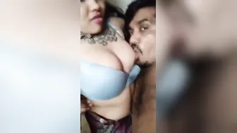 Wife Nursing Hubby On Her Boobs Making Him Suck Them Like Baby