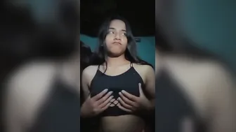 College GF Showing Off Her Perfect Natural Tits On Cam