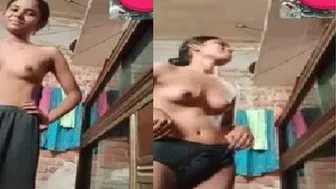 College GF Stripping Naked Making Video For BF