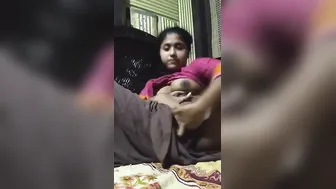 Young GF Moaning Loud While Fingering Herself For Lover