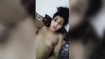 Natural Hairy GF Spreading Herself Open For The Camera