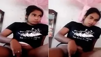 Horny Babe Fingering Herself Alone Making Private Video At Home