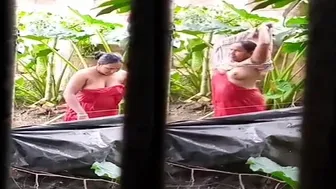 Married Bhabhi Next Door Washing Naked Caught On Hidden Camera