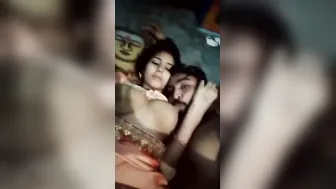Young Newlyweds Enjoying Their First Night Sucking And Teasing