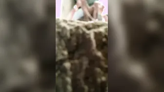 Neighbor Aunty Bathing Outside Secretly Recorded Through Window