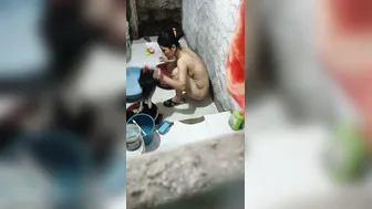 Catching The Girl Washing Clothes Naked On My Hidden Camera