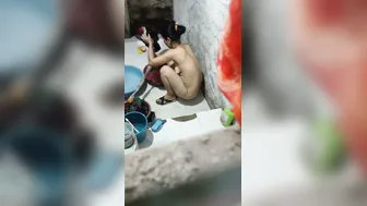 Catching The Girl Washing Clothes Naked On My Hidden Camera