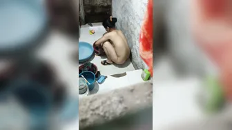 Catching The Girl Washing Clothes Naked On My Hidden Camera