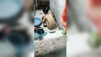 Catching The Girl Washing Clothes Naked On My Hidden Camera