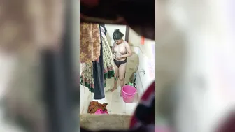 GF Stripping Naked In The Bathroom Caught On Camera Mms
