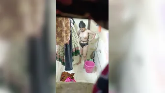GF Stripping Naked In The Bathroom Caught On Camera Mms
