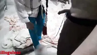 Young Maid On Her Knees Pleasing House Owner Before Work Starts