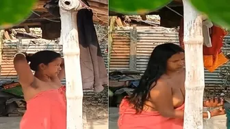 Catching Aunty Changing Dress Outside On My Secret Spy Cam