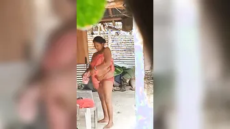 Catching Aunty Changing Dress Outside On My Secret Spy Cam