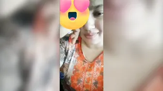 Horny Wife Teasing And Pressing Her Boobs On Video Chat Tonight