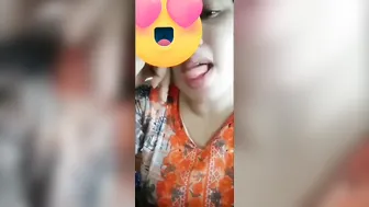 Horny Wife Teasing And Pressing Her Boobs On Video Chat Tonight