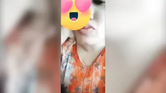 Horny Wife Teasing And Pressing Her Boobs On Video Chat Tonight