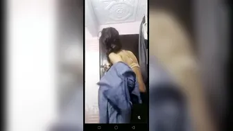 Cute Desi Girl Showing Off Her White Boobs Topless For Me