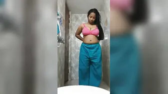 Desi GF Stripping Her Salwar Suit In Bathroom For Me