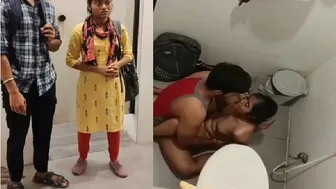 Fucking My Petite GF Hard In Public Restroom Stall Today