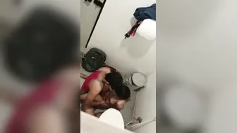 Fucking My Petite GF Hard In Public Restroom Stall Today