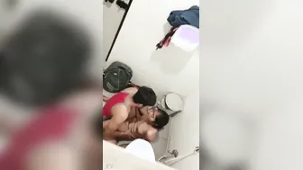 Fucking My Petite GF Hard In Public Restroom Stall Today
