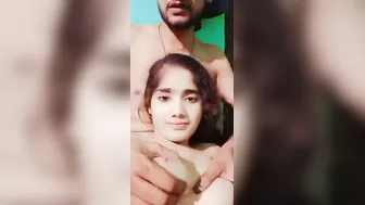 Massaging My GF Soft Milky Tits Before Going Further