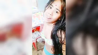 My GF Recording Her Perky Tits Just For Me To Watch