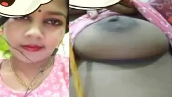 My GF Teasing Me Showing Her Soft Tits On Video Call