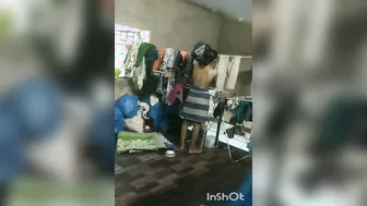 Hostel Roommate Changing Clothes Secretly Filmed Through Window