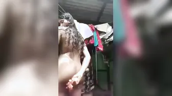 Village Babe Bathing Naked Outdoors Caught On Camera By Neighbor