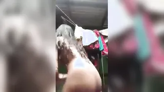 Village Babe Bathing Naked Outdoors Caught On Camera By Neighbor