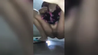 Desi GF Spreading Wide In The Bathroom Revealing Her Pussy