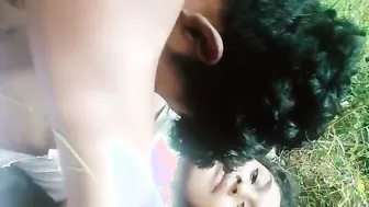 Her Taking Him Outdoors Behind The Fields Caught On Camera